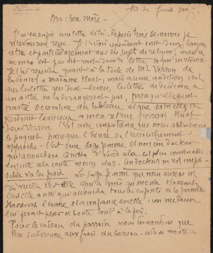 Letter to Héloïse Bernard-Bodin