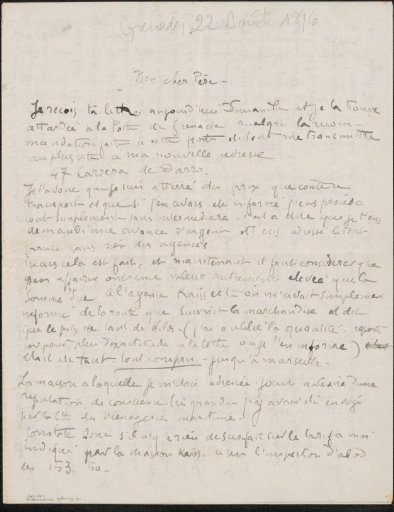 Letter to Emile Ernest Bernard