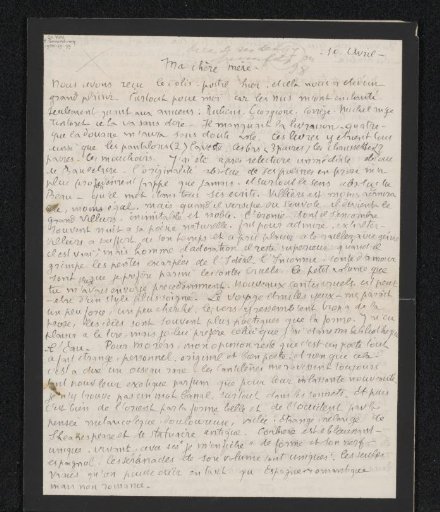 Letter to Héloïse Bernard-Bodin