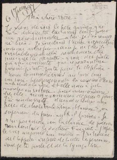 Letter to Héloïse Bernard-Bodin