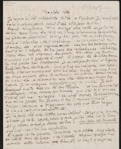 Letter to Héloïse Bernard-Bodin