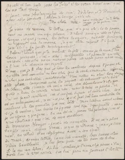 Letter to Héloïse Bernard-Bodin