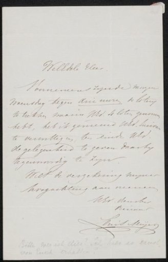 Letter to Mr. Van den Berg, notary