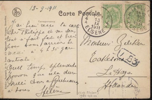 Postcard to Philip Zilcken