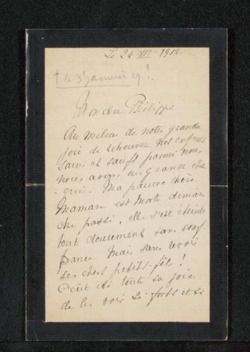 Letter to Philip Zilcken