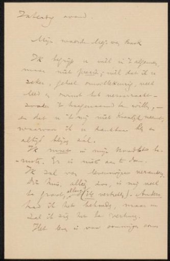 Letter to Henriette Wilhelmina van Baak