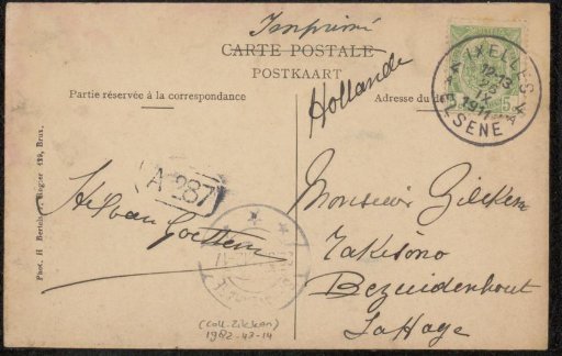 Postcard to Philip Zilcken