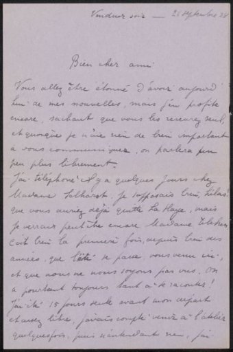 Letter to Philip Zilcken