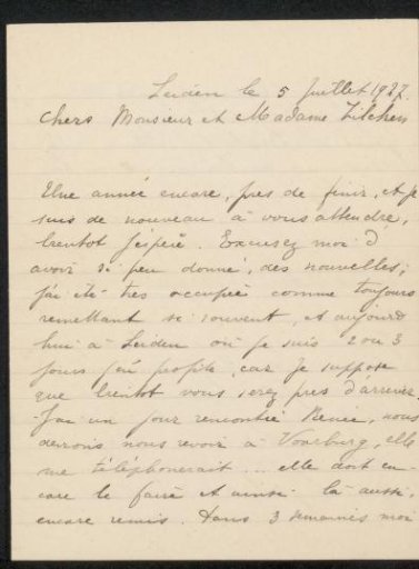 Letter to Philip Zilcken