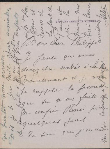 Letter to Philip Zilcken