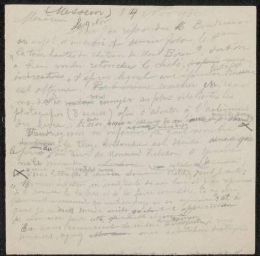 Draft letter to Albert Messein