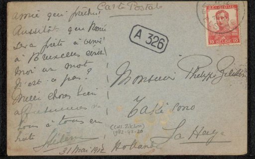 Letter to Philip Zilcken