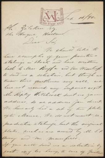 Letter to Philip Zilcken
