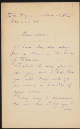 Letter to Elsie Maud Cownie
