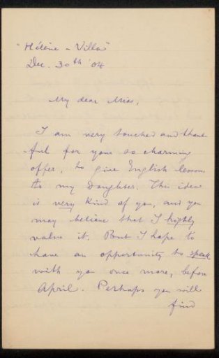 Letter to Elsie Maud Cownie