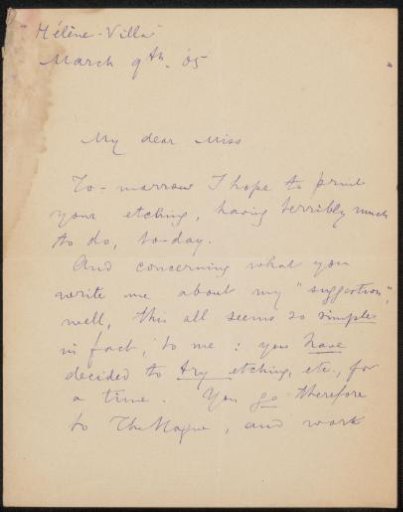 Letter to Elsie Maud Cownie