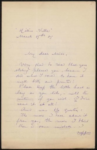 Letter to Elsie Maud Cownie