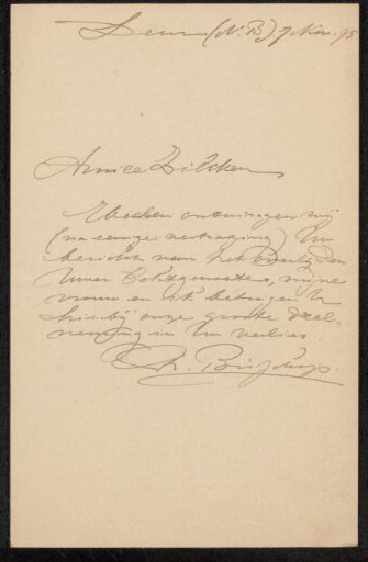 Letter to Philip Zilcken