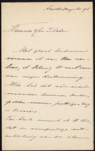 Letter to Philip Zilcken