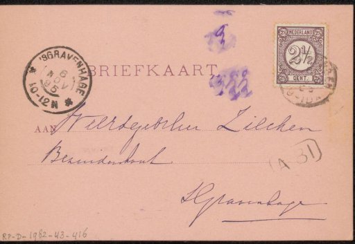 Postcard to Philip Zilcken