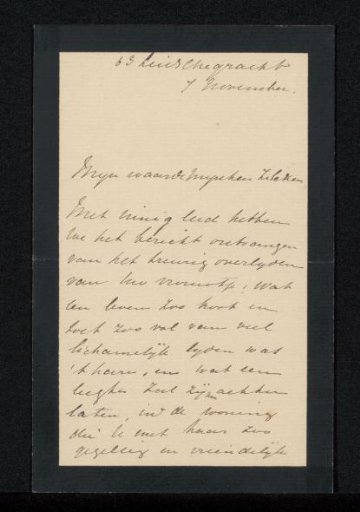 Letter to Philip Zilcken