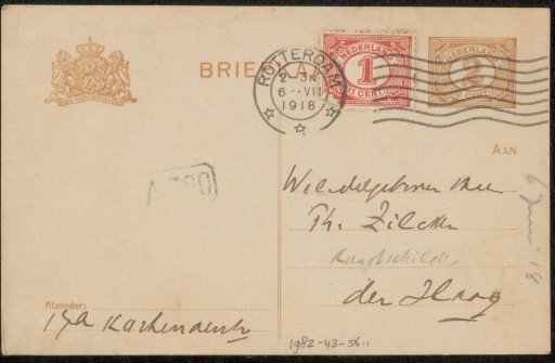 Postcard to Philip Zilcken