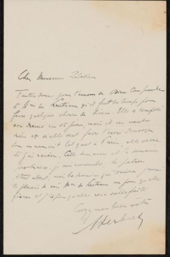 Letter to Philip Zilcken