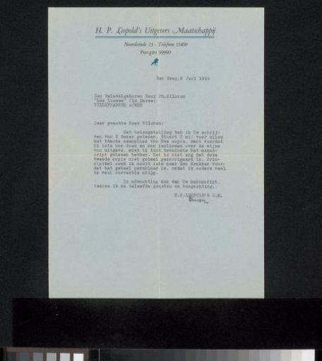 Letter to Philip Zilcken
