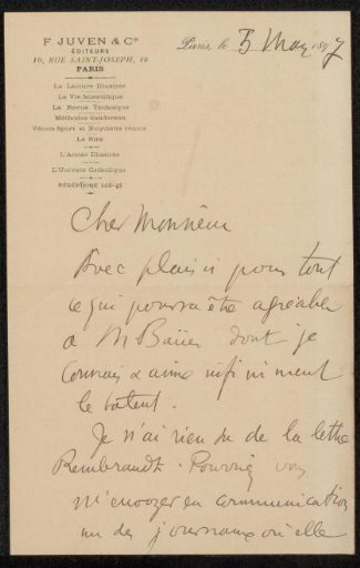 Letter to Philip Zilcken