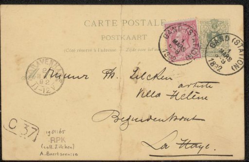 Postcard to Philip Zilcken