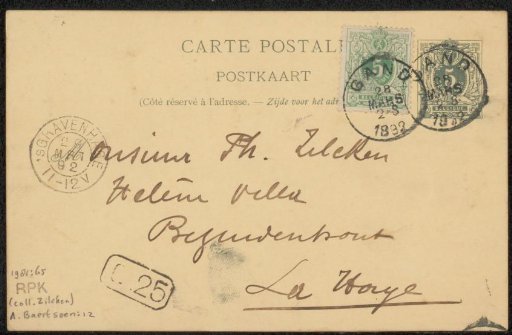 Postcard to Philip Zilcken