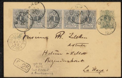 Postcard to Philip Zilcken