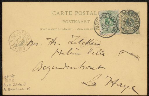 Postcard to Philip Zilcken