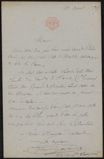 Letter to Philip Zilcken