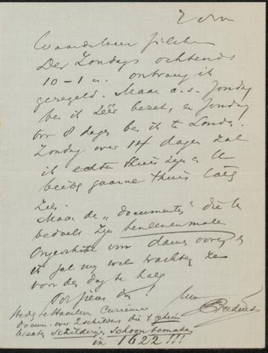 Letter to Philip Zilcken