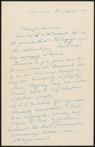 Letter to Philip Zilcken