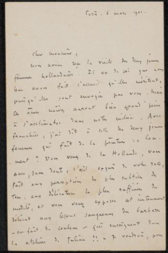 Letter to Philip Zilcken