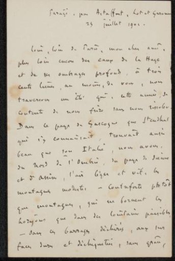 Letter to Philip Zilcken
