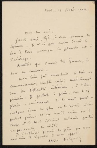 Letter to Philip Zilcken