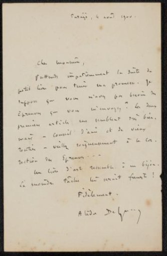 Letter to Philip Zilcken