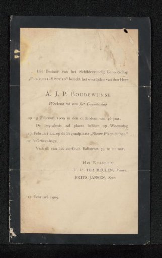 Death notice to Philip Zilcken