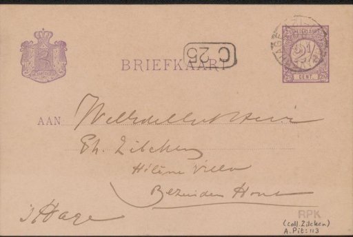 Postcard to Philip Zilcken