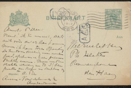 Postcard to Philip Zilcken