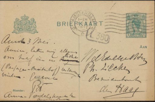 Postcard to Philip Zilcken