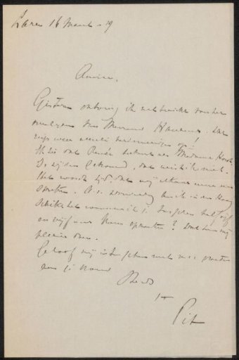 Letter to Philip Zilcken