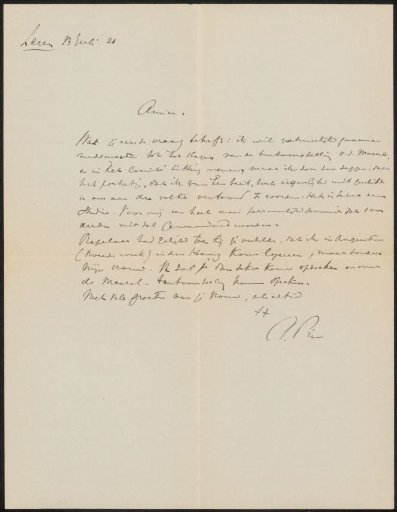 Letter to Philip Zilcken