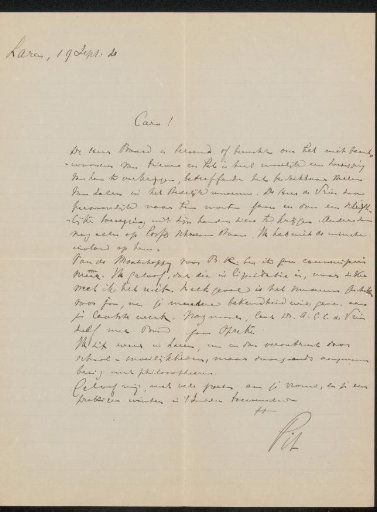 Letter to Philip Zilcken