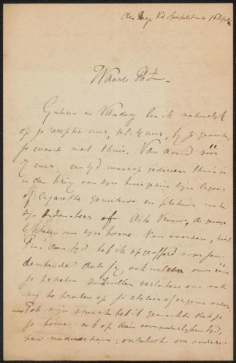 Letter to Philip Zilcken