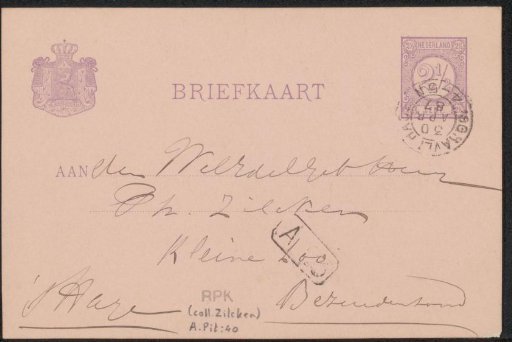 Postcard to Philip Zilcken