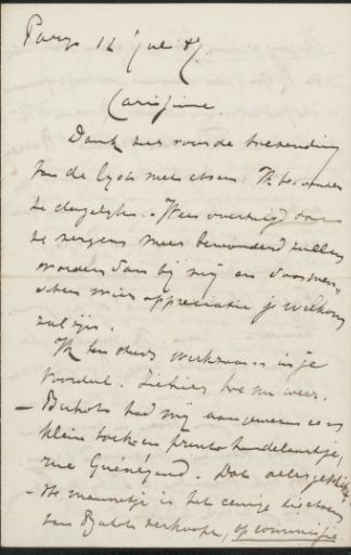 Letter to Philip Zilcken